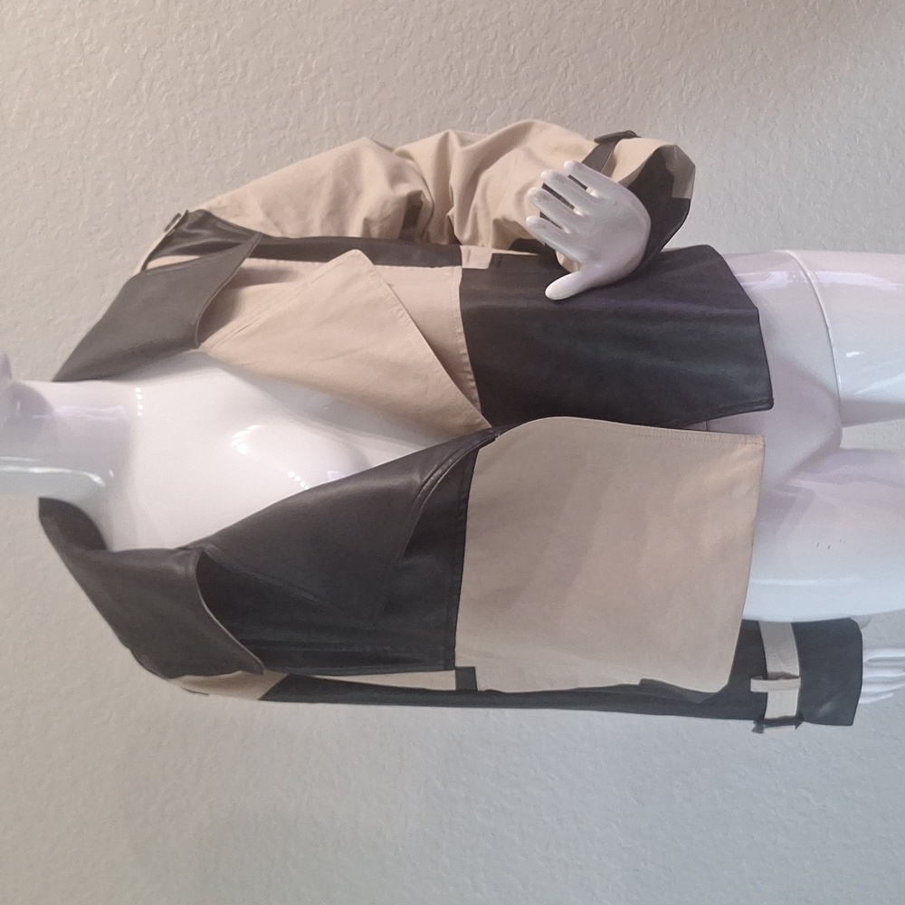 ee:some Open Front Jacket Tan/Black Faux Leather - Picture 5 of 12